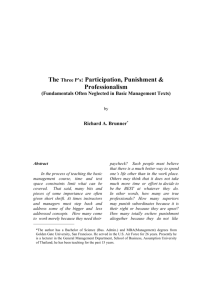 Participation, Punishment & Professionalism