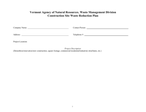 Job-site Planning Worksheet - Vermont Agency of Natural Resources