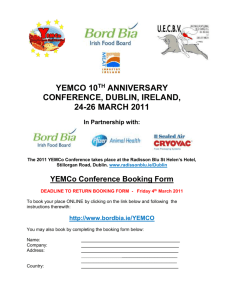 YEMCO BOOKING FORM