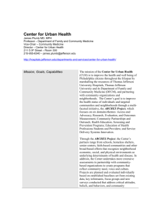 Center for Urban Health - Thomas Jefferson University