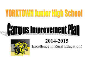 Junior High Campus Plans 2014-2015