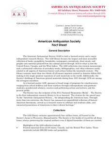 as  - American Antiquarian Society