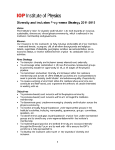 Diversity and Inclusion Programme Strategy 2011-2015