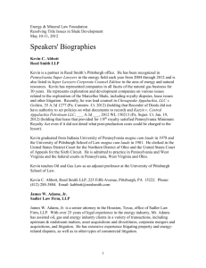 Speaker biographies - Energy & Mineral Law Foundation
