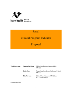 Proposal - Fraser Health Renal Program