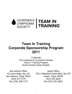 Team In Training Corporate Sponsorship Program 2011 To Benefit