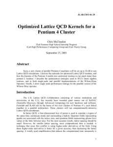 Optimized Lattice QCD Kernels for a Pentium 4 Cluster