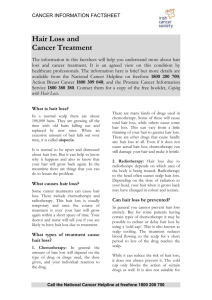 Hair loss and cancer treatment