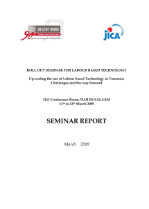 Roll out seminar for labour based technology: Up-scaling the