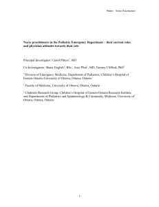 Nurse practitioners in the Pediatric Emergency Department – their