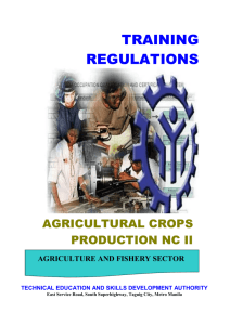 Section 1 AGRICULTURAL CROPS PRODUCTION NC II