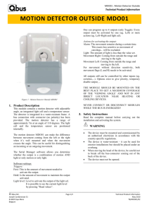 MDO01 : Motion Detector Outside Technical Product Information