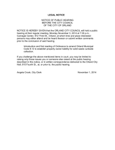 LEGAL NOTICE - City of Orland