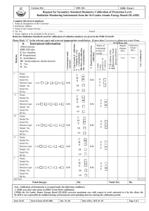 FM 01 - Calibration Request Form for radiation monitoring instruments