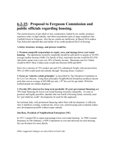 Housing Recommendations to Ferguson Commission