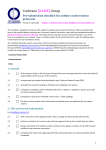 Author pre-submission checklist for protocols