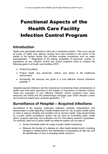 Functional Aspects of the Health Care Facility Infection Control