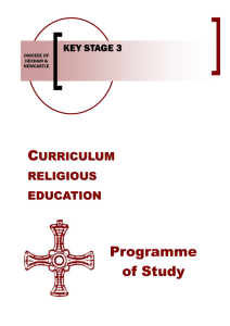 RELIGIOUS EDUCATION - Diocesan Department for Education