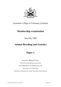 Animal Breeding and Genetics