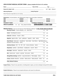 HPHS Patient Medical History Form