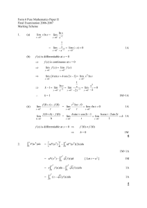 Form 6 Pure Mathematics Paper II