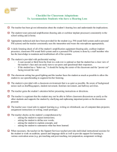 Checklist for classroom adaptations and strategies to accommodate