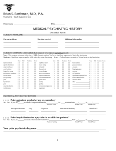 1. Medical/Psychiatric History Form