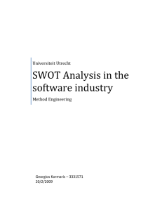 SWOT Analysis in the software industry