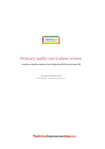 KS1&2 maths curriculum comparison