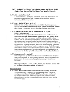 FAQs for FQHC - Mental Health Guide