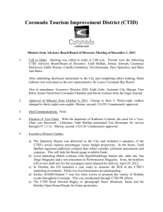 12/1/11: CTID Meeting Minutes - Coronado Tourism Improvement