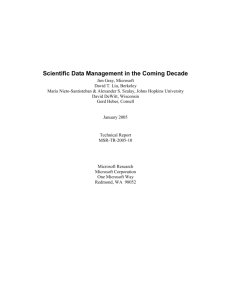 Scientific Data Management in the Coming Decade