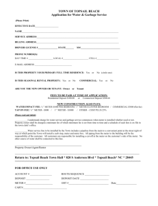 APPLICATION FOR WATER SERVICE