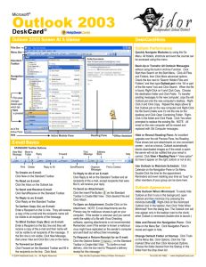 Outlook 2003 DeskCard