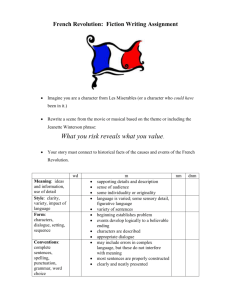 French Revolution Fiction Writing Assignment