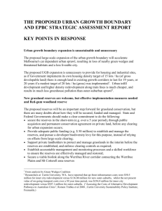 Key points for UGB and EPBC assessment