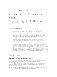 module 2 Thinking Critically With Psychological Science Module