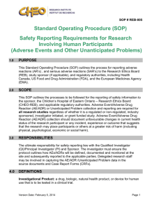 SOP 005 - Safety Reporting Requirements for Research Involving