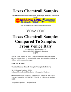 Texas Chemtrail Samples