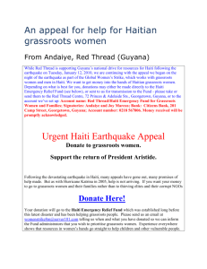 An appeal for help for Haitian grassroots women