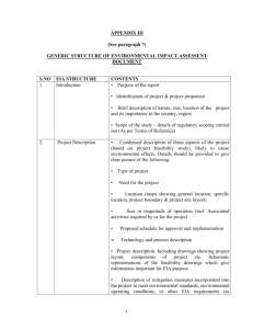 Generic Structure of Environmental Impact Assessment Document