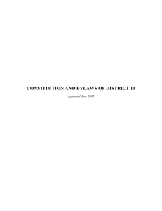 CONSTITUTION AND BYLAWS OF DISTRICT 10