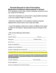 Parental Request to Have Prescription Medication/Treatment