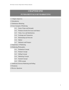chapter 1: fundamentals of marketing