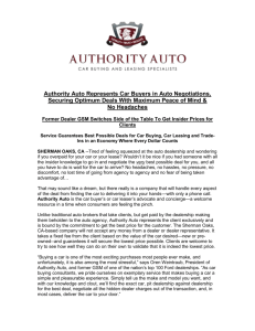 Authority Auto Page 1 of 3 Authority Auto Represents Car Buyers in