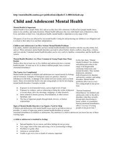 Child and Adolescent Mental Health