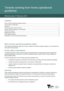 Tenants working from home operational guidelines