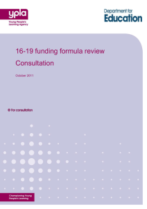 16-19 Funding Formula Review Consultation Document