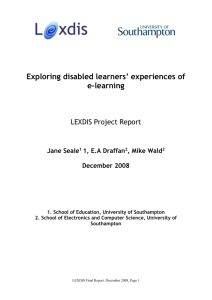 Exploring disabled learners` experiences of e-learning