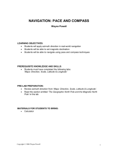 NAVIGATION: PACE AND COMPASS